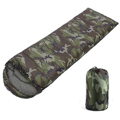 qiyifang Camouflage-Schlafsack, multifunktional, tragbar, faltbar und flexibel, für Erwachsene, Jungen und Mädchen, für 2 Jahreszeiten, Wandern und Camping von qiyifang