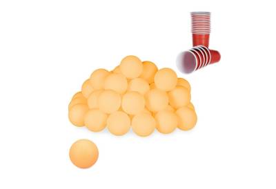 relaxdays Tischtennisball Beer Pong Bälle orange von relaxdays