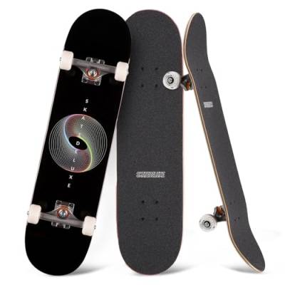 skatedeluxe | Radial - 7.75" | Skateboard Komplettboard | 7-lagiges Ahornholz Deck, Urethan-Rollen, Skatedeluxe Griptape, ABEC 5 Kugellager | Skateboards für Kinder, Teenager, Erwachsene von skatedeluxe