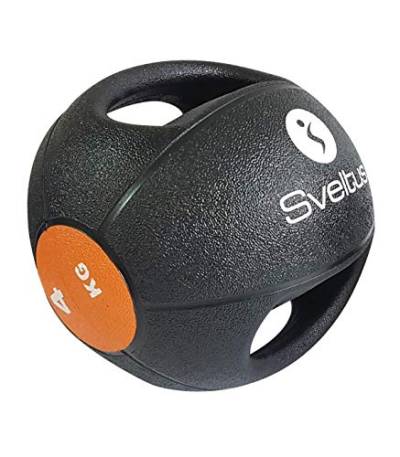 sveltus 884 Médecine Ball 4kg Avec poignées Medizinball, schwarz/orange, (poids disponibles: 4, 6, 8 et 10 kg) -4 von sveltus