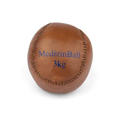 trenas Medizinball 3kg aus Leder | Kompakt | Lederball | Original Medizin Ball | Medizinball Leder | Medizinbälle von trenas
