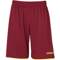 uhlsport Club Fußball Shorts bordeaux/fluo gelb M von uhlsport