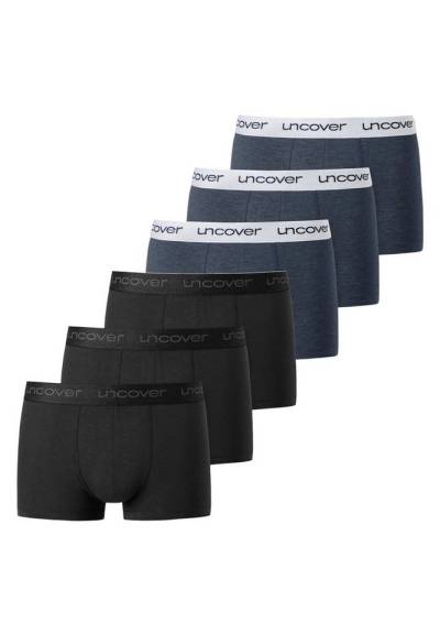 uncover by SCHIESSER Retro Boxer 6er Pack Basic (Spar-Set, 6-St) Retro Short / Pant - Baumwolle - Ohne Eingriff - von uncover by SCHIESSER