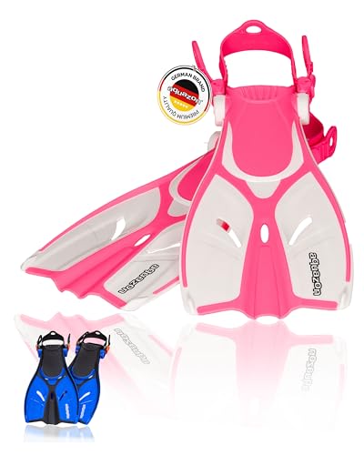 aquazon Style Verstellbare Flossen, Schnorchelflossen, Taucherflossen, Schwimmflossen für Mädchen und Damen zum Schnorcheln, Schwimmen, Farbe:pink, Größe:27/31 von aquazon