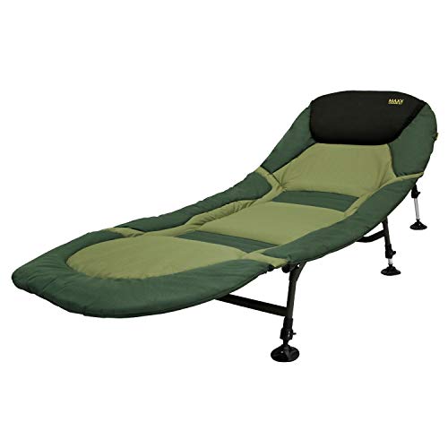BAT-Tackle Maxxlounge Bedchair 6.0 | Campingliege | 6-Bein Angelliege bis 130kg | Karpfenliege | Gartenliege von BAT-Tackle