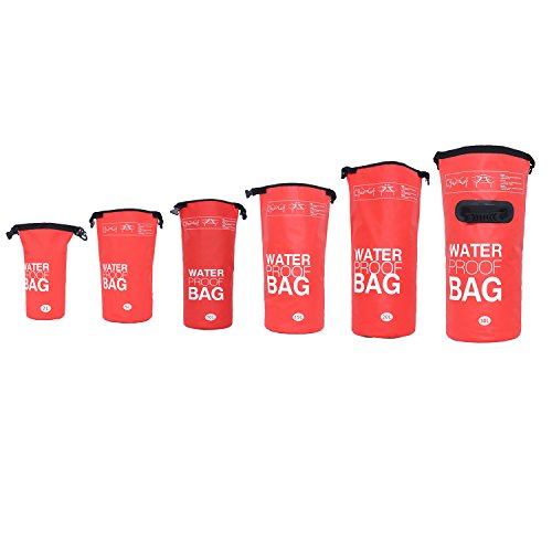 DonDon Dry Bag wasserdichte Tasche 2l, 5l, 10l, 15l, 20l, 30l Pack-Sack Beutel mit Schultergurt - rot 20 Liter von DonDon