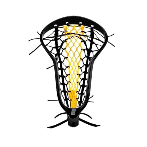 Epoch Lacrosse Damen Lacrosse Head Purpose 15° besaitet mit Elite Runner Pocket - Composite Injected Polymer Lacrosse Stick Head, Zone 4, High Pocket Design - Schwarz von Epoch