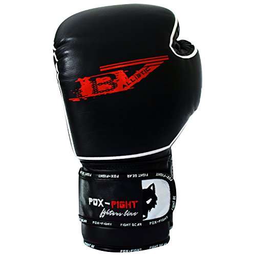FOX-FIGHT B7 Boxhandschuhe professionelle hochwertige Premium Qualität aus echtem Leder Sandsack Training Sparring Muay Thai Kickbox Freefight Kampfsport BJJ Sandsackhandschuhe Gloves 10 OZ schwarz von FOX-FIGHT