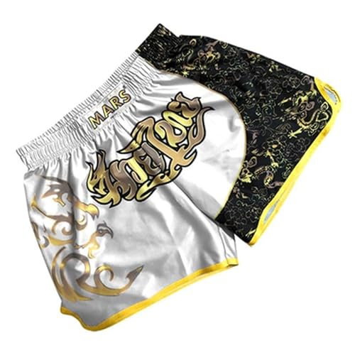 HEARTTOUCH Herren Premium Muay Thai Fight Shorts - Thaishorts Boxing Shorts Kurze Thaiboxhose Trainingshose für Thaiboxen Kickboxen Boxing S-4XL (29,4XL) von HEARTTOUCH