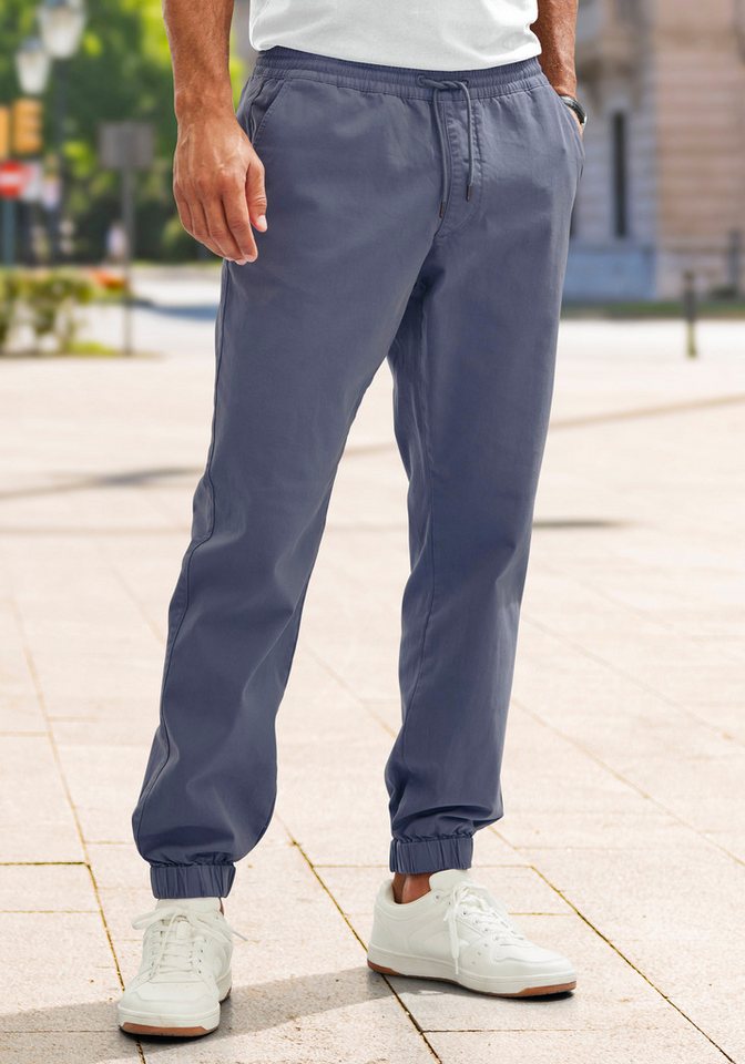 John Devin Jogger Pants Jogg Pants mit normaler Leibhöhe aus elastischer Baumwoll-Qualität von John Devin
