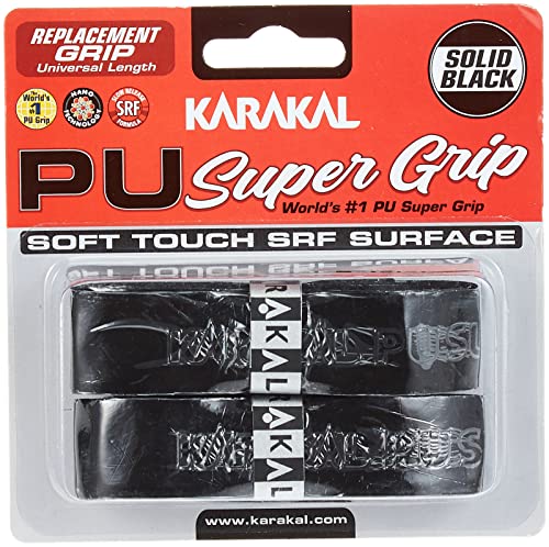 Karakal PU Supergrip Replacement Racquet Grip - Tennis/Badminton/Squash 2 x Grip (Black) von Karakal