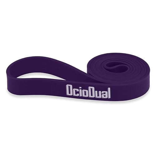 OcioDual Fitnessband Latexband Gymnastikband Ubungsband Rubberband Fitness Band, Widerstandsstufe: 16-38KG / 40-80LB, 32mm, Violett von OcioDual
