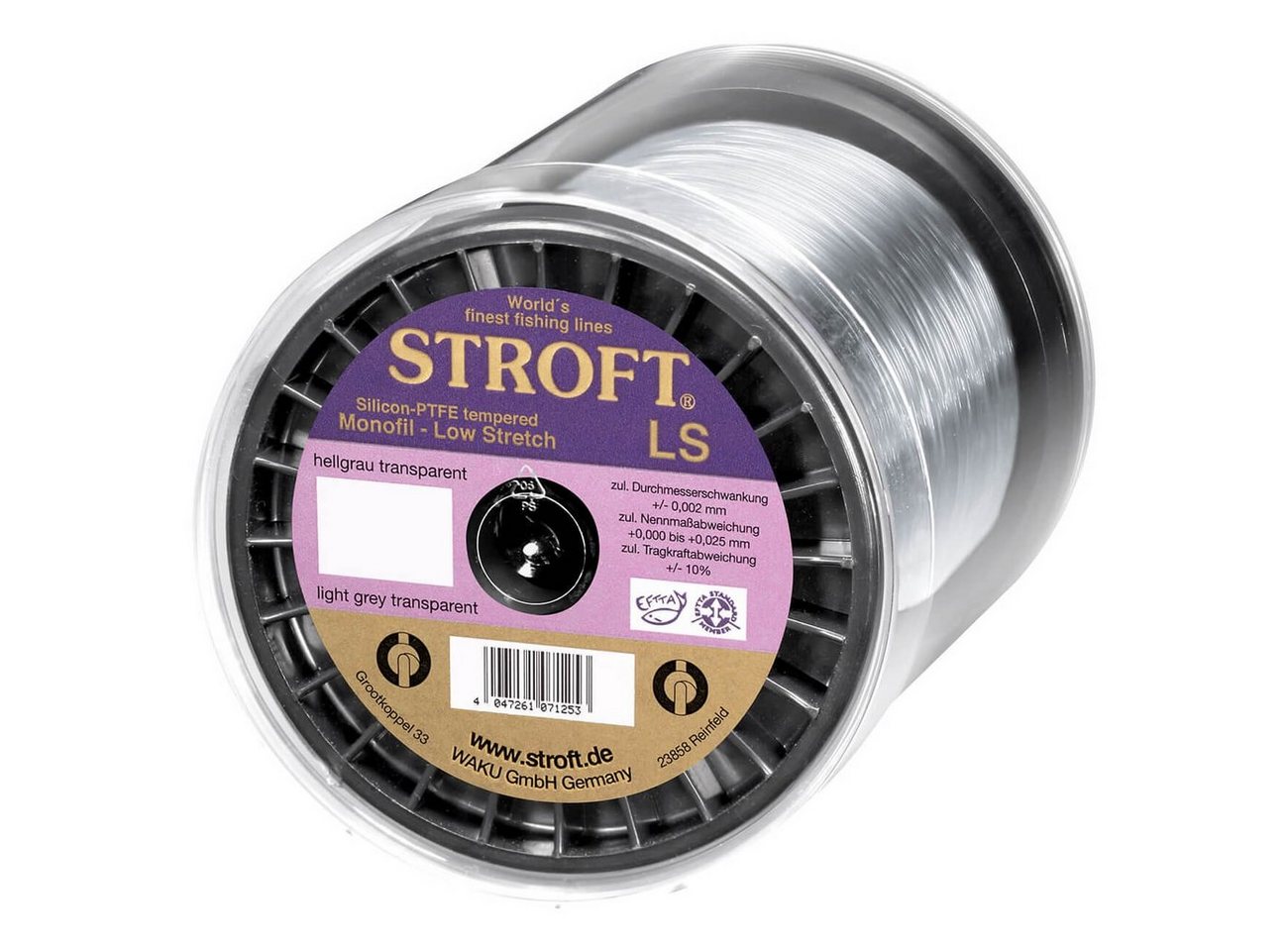 Stroft Angelschnur Schnur STROFT LS Monofile 1000m, 1000 m Länge, 0.16 mm Fadendurchmesser, (1-St), 3.1kg Tragkraft von Stroft