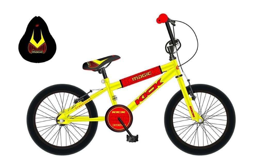 T&Y Trade Kinderfahrrad 20 Zoll Kinder Jungen Mädchen Jugend Fahrrad Bike Rad BMX KICK GELB von T&Y Trade