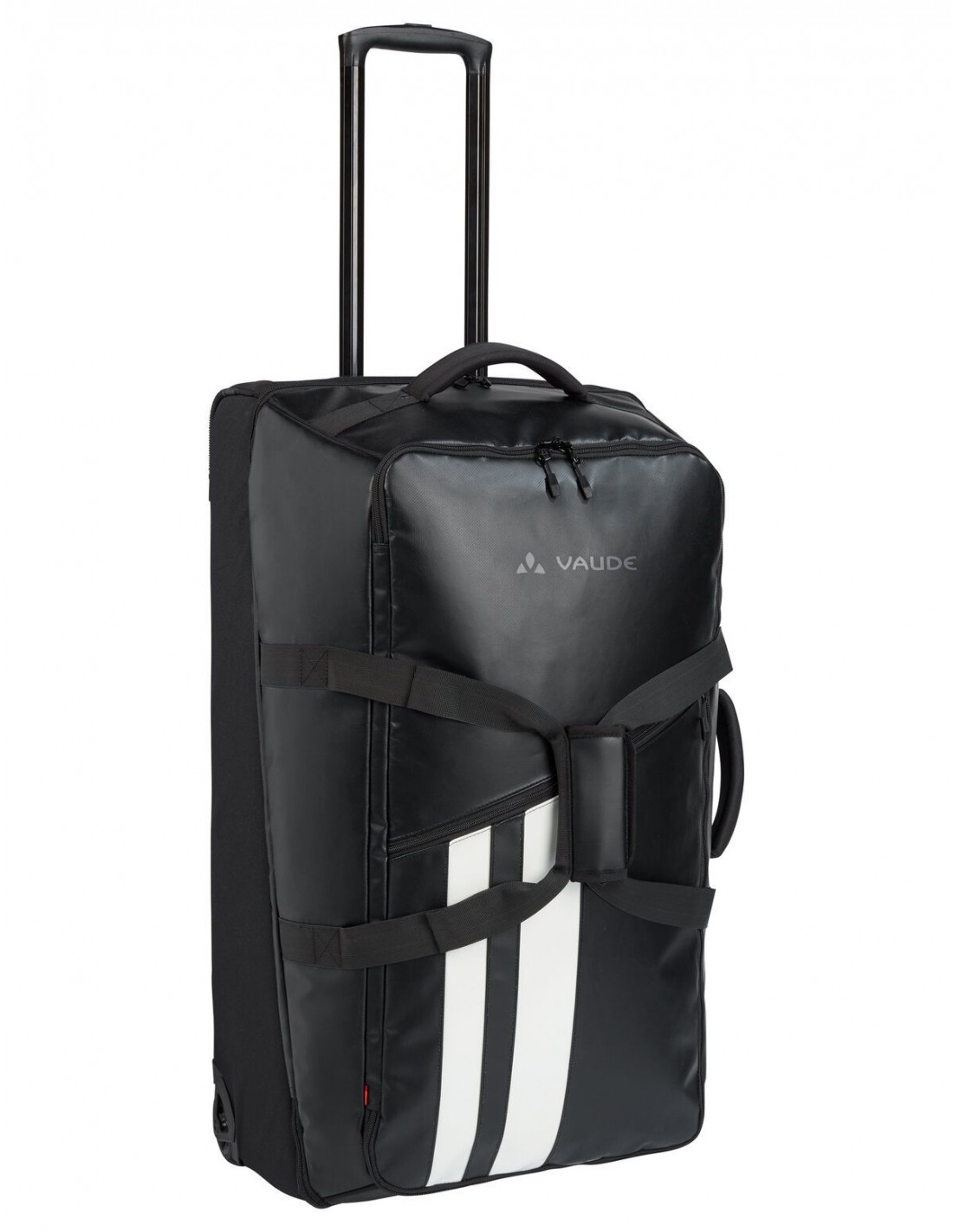 Vaude Reisetasche Rotuma 90 Liter, black (schwarz), Tragegriff, mit Rollen, PVC-frei, für Reisende und Wanderer von Vaude