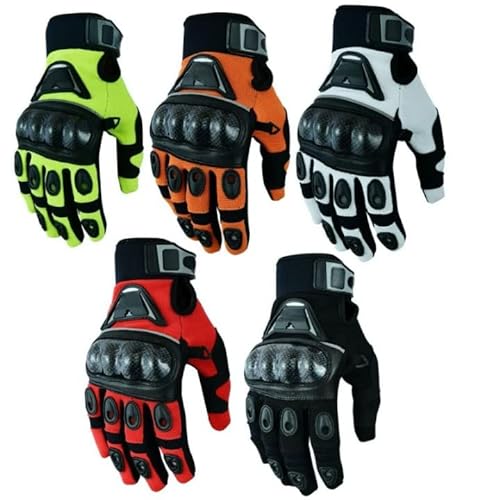 WMW WALI MOTO WEAR Herren Motorrad Handschuhe neu Motorrad Handschuhe mit Protektor Motorrad Lederhandschuhe (White, M) von WMW WALI MOTO WEAR