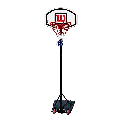 Wilson Basketballständer Junior - Höhenverstellbarer Basketballkorb von 165cm bis 205cm für Kinder und Jugendliche - Mobiler Basketballkorb Outdoor von Wilson