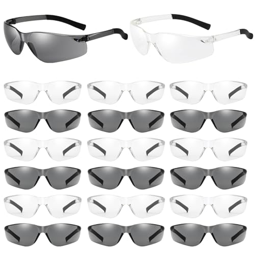 Yahunosu Sicherheitsbrille, 20 Paar HD-Schutzbrille, UV-Schutz wirkungsresistente Schutzbrillen, leichte Sicherheitsbranchen für Frauen und Männer von Yahunosu