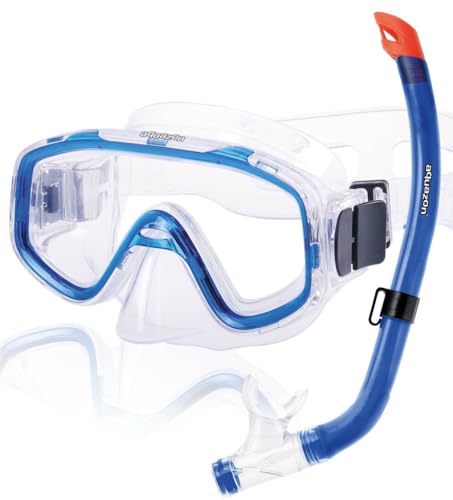 AQUAZON Fun Schnorchelset, Tauchset, Schwimmset, mit Schnorchelbrille und Schnorchel für Kinder von 3-7 Jahren, Farbe:blau transparent von aquazon