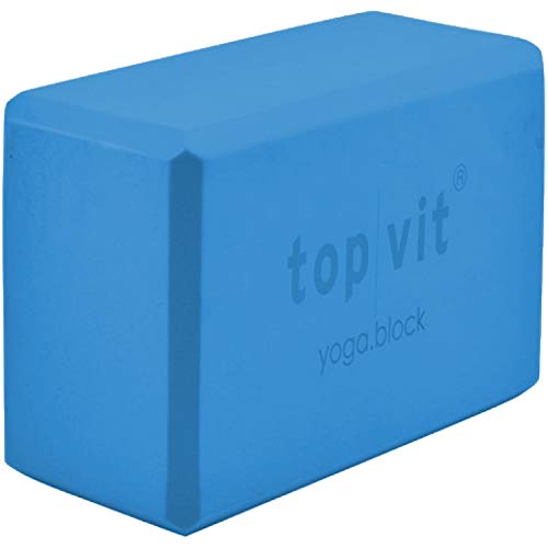 top vit Yoga Block aus Schaumstoff | Schaumstoff-Block | robust & leicht | ideal für Pilates (hellblau, 23 x 15 x 10) von top vit