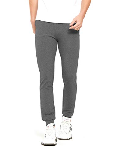 通用 Extra Lang Herren Jogginghose Slim Fit Sporthose Hose mit Reissverschluss Taschen (Dark Gray/38inseam(96.5cm), M) von 通用