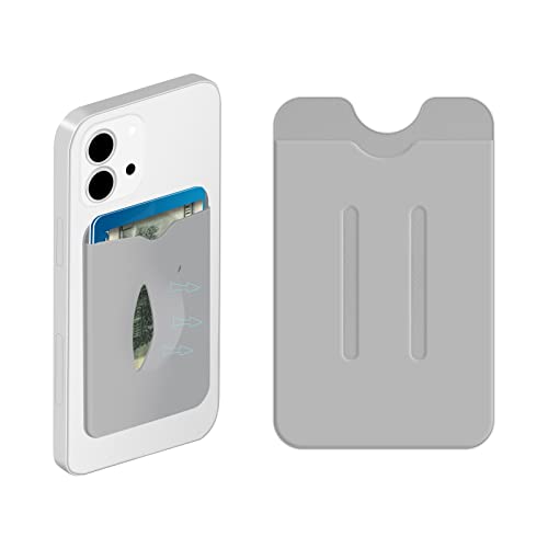 通用 Handy Kartenhalter und Handygriff, Silikon Handy Geldbörse zum Aufkleben von ID-Kreditkarten Fingerhalter für die Rückseite des Telefons, für iPhone Android (grau) von 通用