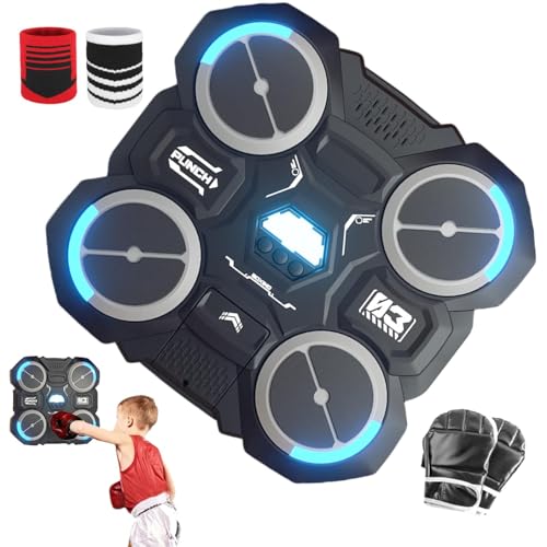 Musical Punching Machine - Smart Music Boxing Machine Kids | Wall Mounted Punching Machine with Gloves | Music Box Machine | Built-in Intelligent System Boxing Training Tool for Living Room, Gym von ノーブランド品