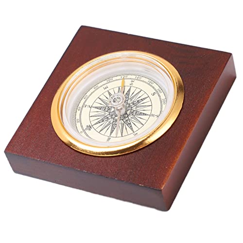 01 02 015 Vintage Kompass, Vintage Geschenk Kompass Aluminiumlegierung mit Holzkiste zum Wandern für Camping zum Angeln für die Jagd von 01 02 015