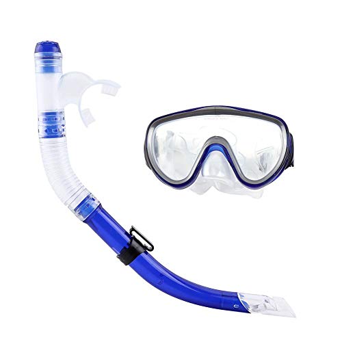 Tauchmaske, Schnorchel Combo Set Verstellbare Schnalle Explosionsgeschützt Praktisch zum Tauchen zum Schnorcheln zum Schwimmen(Blau) von 01