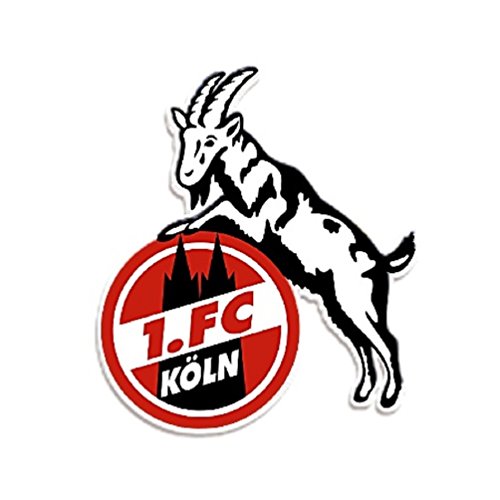 1. FC Köln Aufkleber, Autoaufkleber Hennes farbig 15 cm - Plus Lesezeichen I Love Köln von Köln Cologne