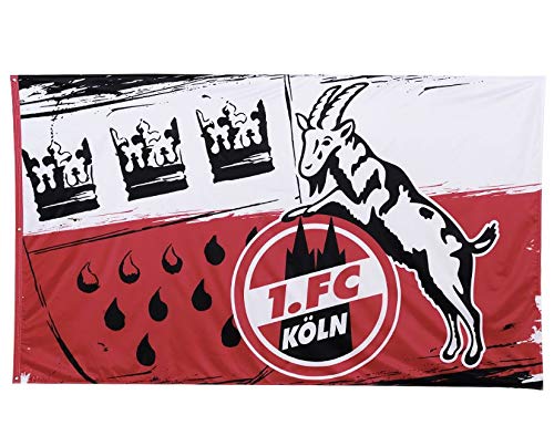 1. FC Köln 1. FC Köln Fahnenwappen 180 x 120 cm, Erwachsene Unisex, mehrfarbig, ca. 120 x 180 cm von 1. FC Köln
