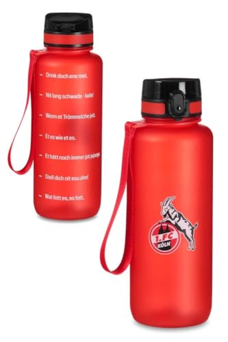 1. FC Köln Trinkflasche 1.5 Liter - Logo - ROT | Tritan Flasche | Große Sportflasche von 1. FC Köln