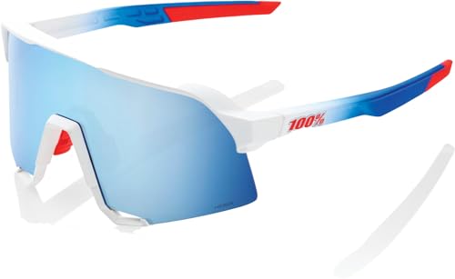 100% GAFAS Unisex Erwachsene S3-Totalenergies Team Hiper Multilayer Mirror Lens Brille, Matte White/Metallic Blue (Mehrfarbig), Einheitsgröße von 100% GAFAS