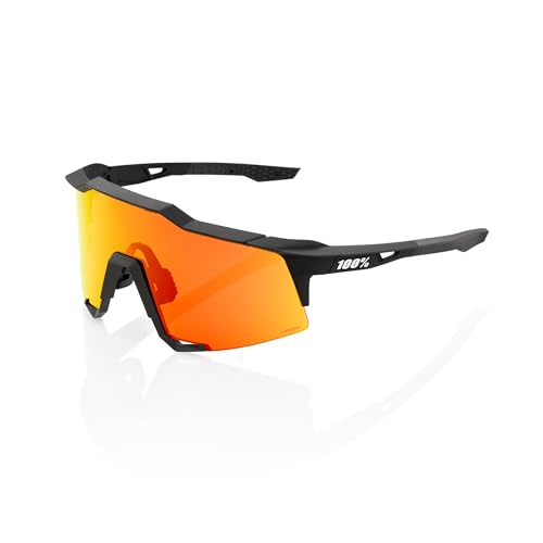 Speedcraft Soft Tact, 100% Fahrradbrille, Schwarz, orangefarbene Gläser von 100%