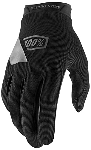 100% GUANTES Unisex-Erwachsene Ridecamp Youth Gloves M Handschuhe, Schwarz/Kohlegrau (Mehrfarbig), M von 100%
