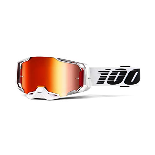 100% Armega Lightsaber Fahrradbrille, Weiß, Spiegelglas Rot von 100% MÁSCARAS
