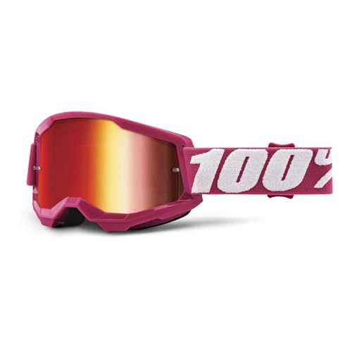 100% MÁSCARAS Unisex Erwachsene Strata 2 Goggle Lens Brille, Fletcher-Mirror Red (rot), Einheitsgröße von 100% MÁSCARAS