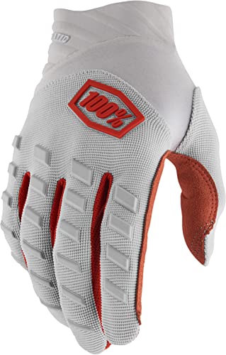 100%, AIRMATIC Gloves, Adult, M, Silver NEON ORANGE von 100%