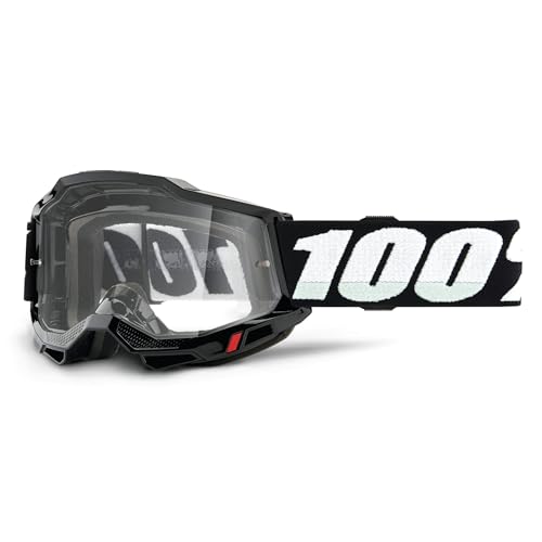 100% Unisex-Adult Motocross, Schwarz/klare Gläser, Einheitsgröße von 100%