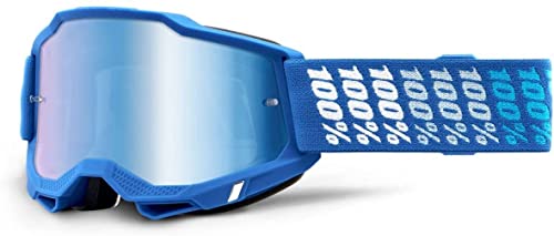 100% Motocross Brille Accuri 2 Verspiegelt, Yarger - Blau Weiß, 50221-25 von 100%