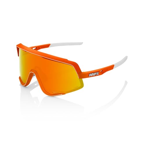 100% Glendale Sport Performance Fahrrad-Sonnenbrille, neonorange, mehrschichtige verspiegelte Gläser, Neonorange – Hiper Red Multilayer Mirror_lens, Einheitsgröße von 100%