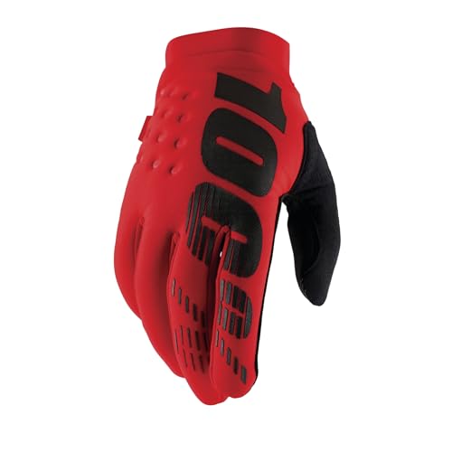 100% Brisiken kalte Wetter voller Finger Radfahren Gloves - Rot XL von 100%