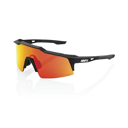 100% SPEEDCRAFT SL Sport Performance Fahrrad-Sonnenbrille (Soft Tact Black - HiPER Red Multilayer Mirror Lens), Soft Tact Black - Hiper Red Multilayer Mirror Lens, Einheitsgröße von 100%