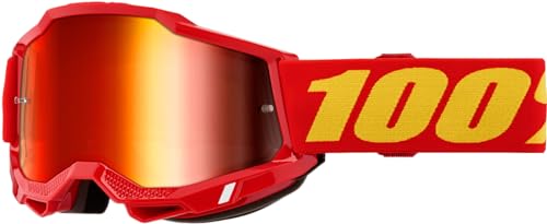 100% Unisex-Adult 469-062-50014-00042 Motocross Schutzbrille, Rot/Gelb, M von 100%