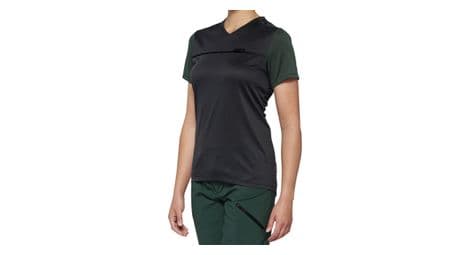 kurzarmeliges damen trikot 100  ridecamp charcoal grey forest green von 100%