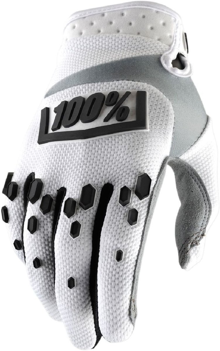 100% Handschuhe Airmatic Weiß/Schwarz Größe S von 100percent