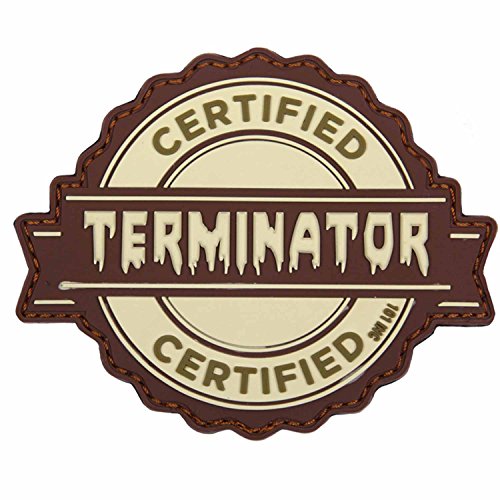101 INC. Emblem 3D Certified Terminator #17071 Zertifizierter Terminator Rubber Patch Klett-Abzeichen von 101 INC.