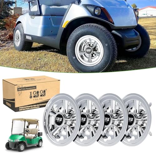 10L0L Golfplatzgeräte,Golfmobil-Zubehör,Radkappen für Golfwagen, für Yamaha, Club, Auto, EZ-GO Par Auto, 8 Zoll (20,3 cm), 4 Stück von 10L0L