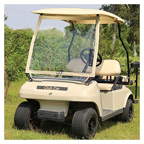 10L0L Golfwagen Faltbare Windschutzscheibe für Club Car DS, Tragbare Klarfolie PVC Stoßfest Winddicht von 10L0L