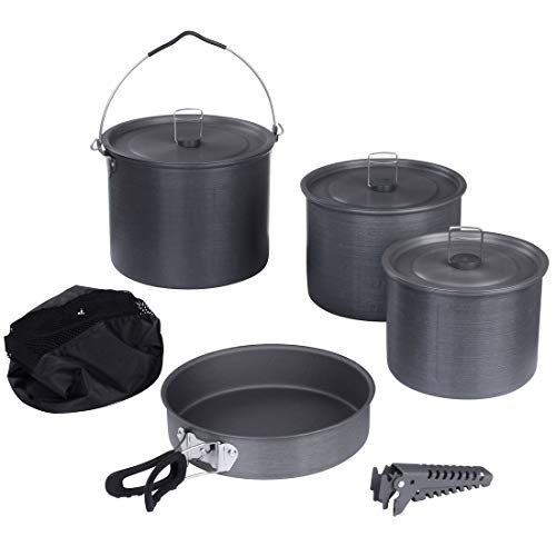 10T Topf Pfannen Set Ranger VI+ Camping Kochset für 6 - 10 Mann 8 tlg. Kochgeschirr im Netzbeutel von 10T Outdoor Equipment